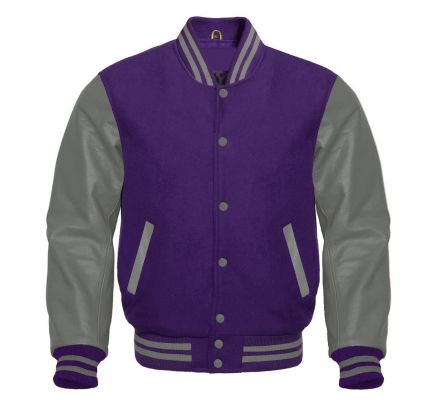 Varsity Jacket Purple Grey